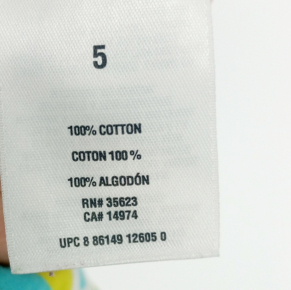 Carter's Size 5 Neon Blue & Green Sleeveless Geometric Bright Tunic Top/Dress - Picture 3 of 6